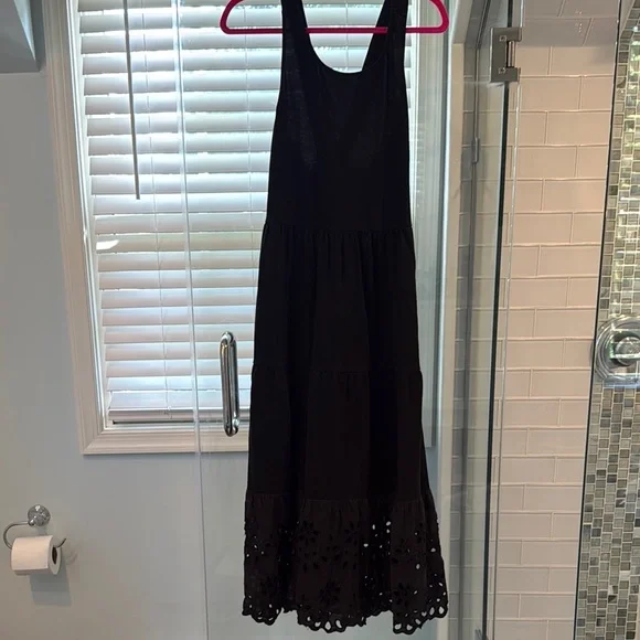 chinese dress ladies J.Crew Button-Front Sleeveless Midi Dress White Cotton Eyelet Size 6T –  Celebrity Owned main image 1